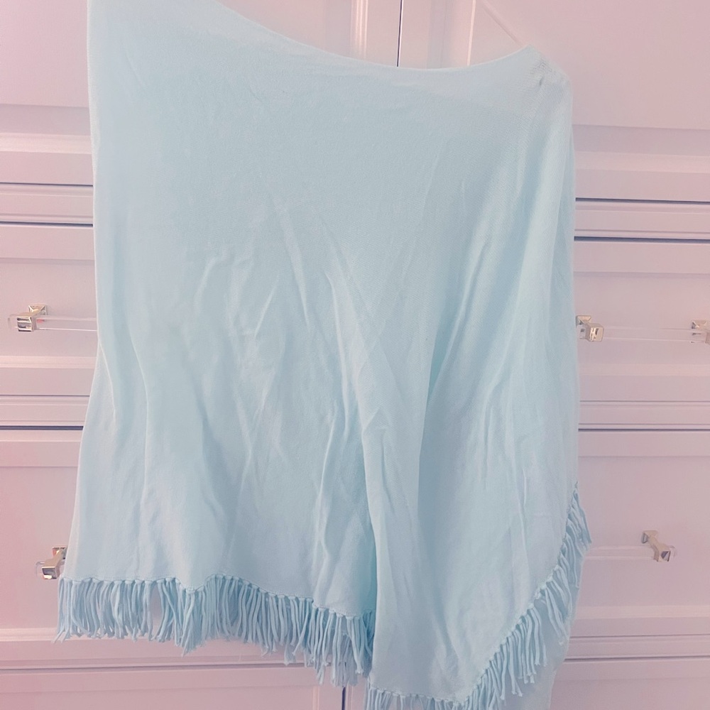 Minnie Rose cotton shawl with fringe